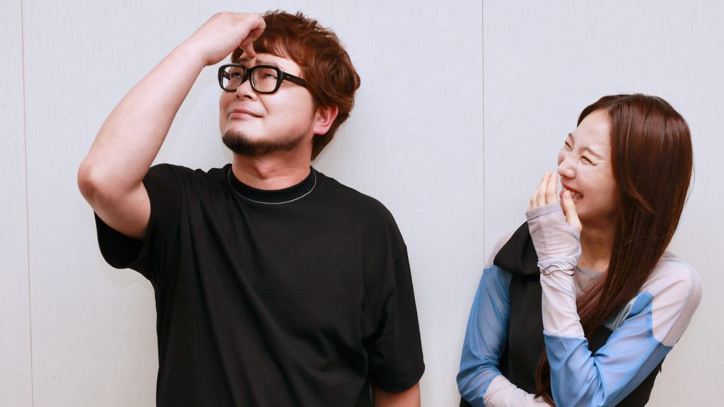 興津和幸(明役)と安済知佳(ヒナコ役)